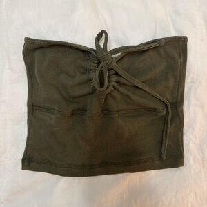 Olive Green Strapless Top
